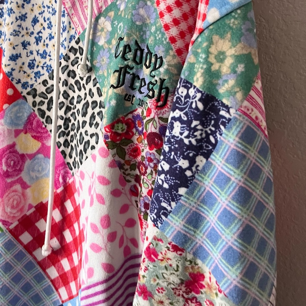 Teddy fresh patchwork 100% cotton hoodie - Picture 13 of 16